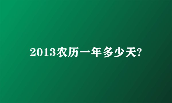 2013农历一年多少天?