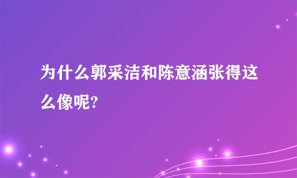 为什么郭采洁和陈意涵张得这么像呢?