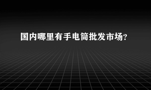 国内哪里有手电筒批发市场？