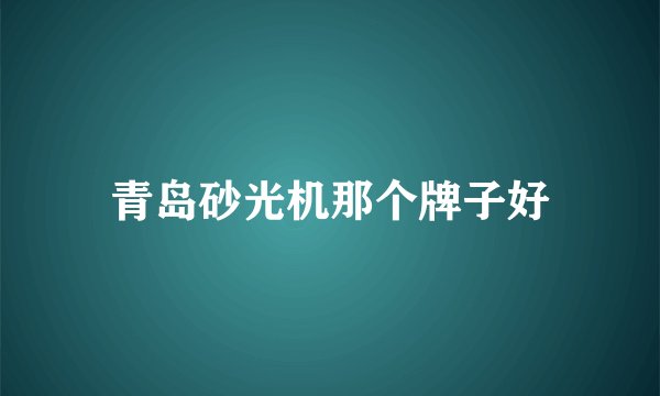 青岛砂光机那个牌子好
