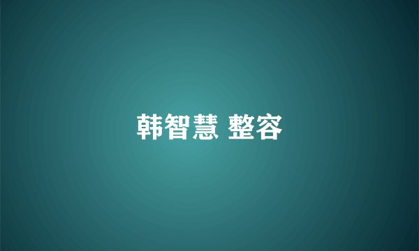 韩智慧 整容