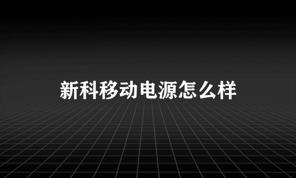 新科移动电源怎么样
