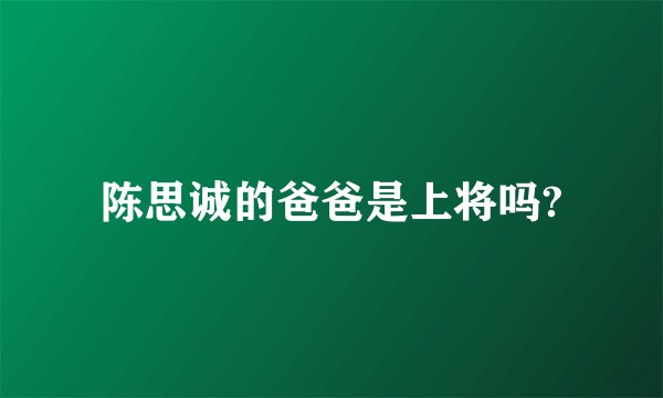 陈思诚的爸爸是上将吗?