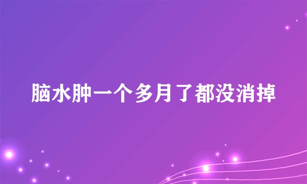 脑水肿一个多月了都没消掉