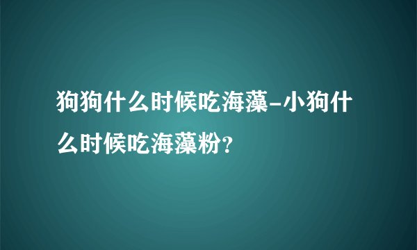 狗狗什么时候吃海藻-小狗什么时候吃海藻粉？