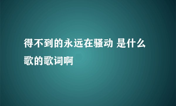 得不到的永远在骚动 是什么歌的歌词啊