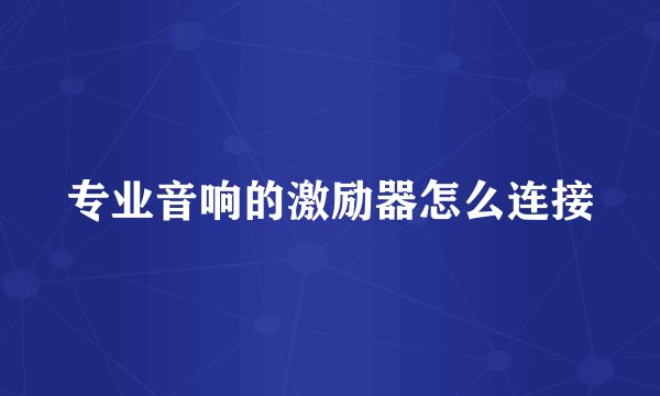 专业音响的激励器怎么连接