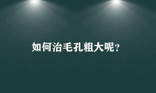 如何治毛孔粗大呢?