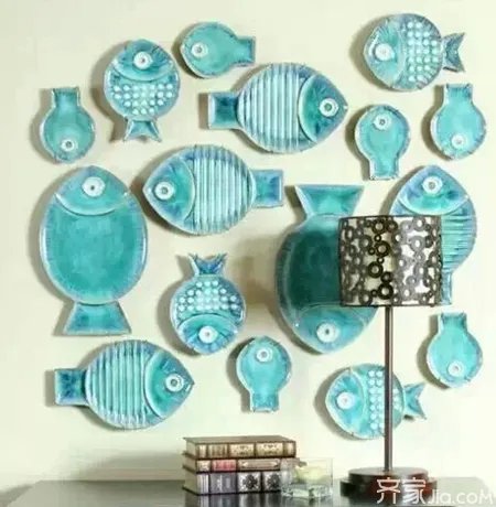 盘子装饰墙面  效果一样棒棒哒