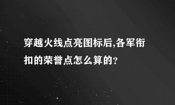 穿越火线点亮图标后,各军衔扣的荣誉点怎么算的？