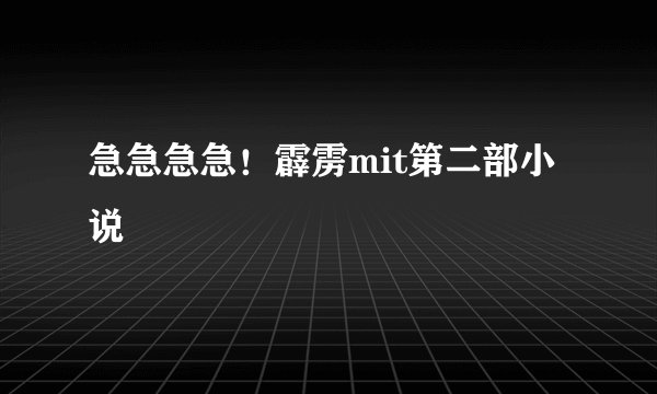 急急急急！霹雳mit第二部小说