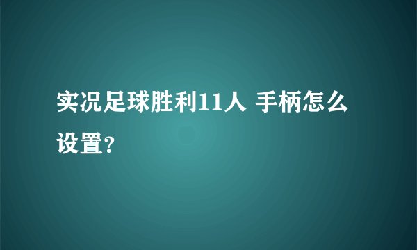 实况足球胜利11人 手柄怎么设置？