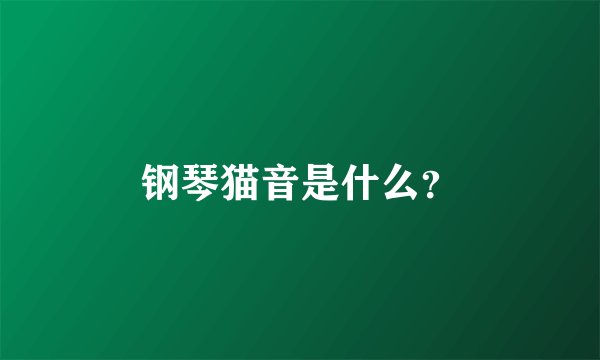 钢琴猫音是什么？