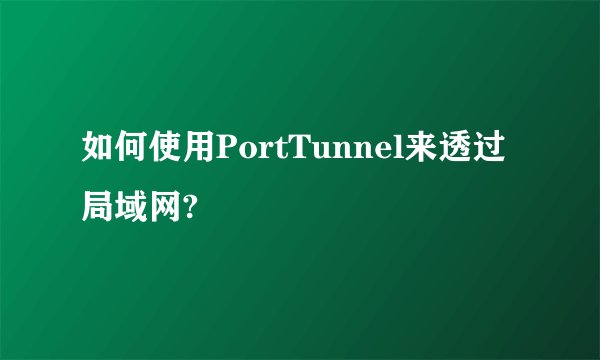 如何使用PortTunnel来透过局域网?
