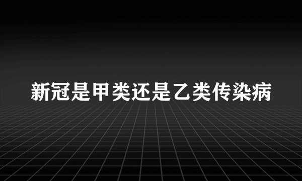 新冠是甲类还是乙类传染病