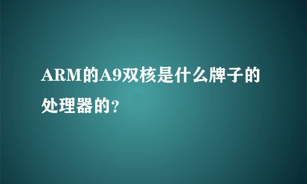ARM的A9双核是什么牌子的处理器的？