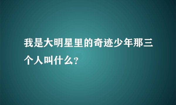 我是大明星里的奇迹少年那三个人叫什么？
