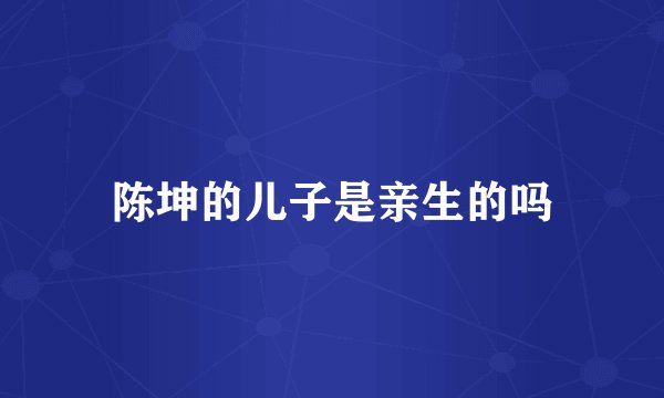 陈坤的儿子是亲生的吗