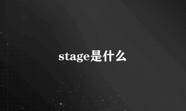 stage是什么