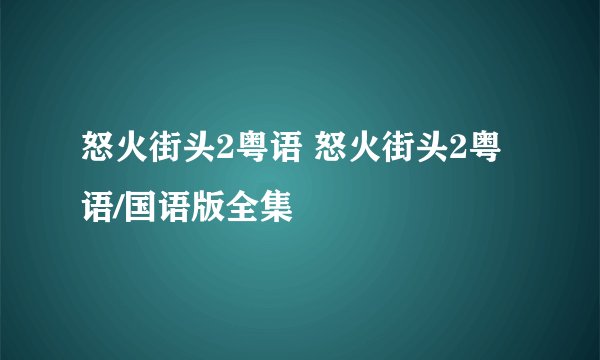 怒火街头2粤语 怒火街头2粤语/国语版全集