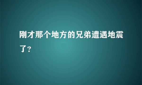 刚才那个地方的兄弟遭遇地震了？
