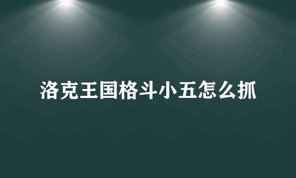 洛克王国格斗小五怎么抓