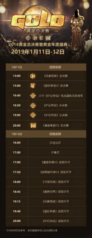 2018黄金总决赛暨黄金年度盛典观看指南