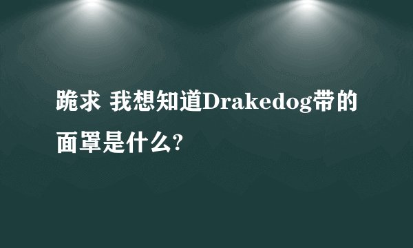 跪求 我想知道Drakedog带的面罩是什么?