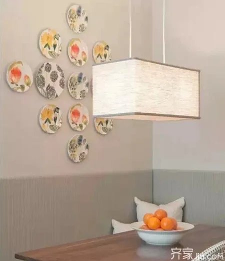 盘子装饰墙面  效果一样棒棒哒