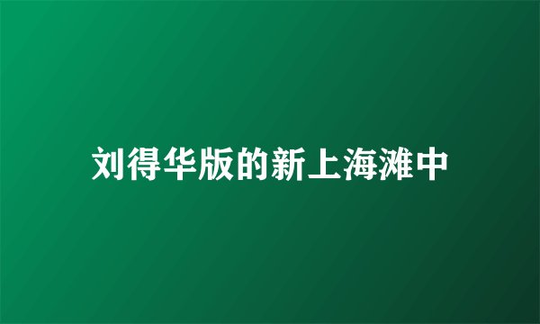刘得华版的新上海滩中