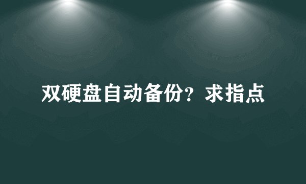 双硬盘自动备份？求指点