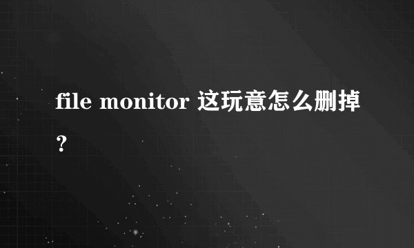 file monitor 这玩意怎么删掉？