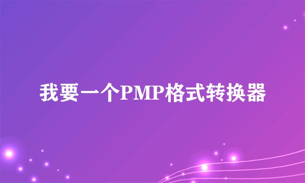 我要一个PMP格式转换器