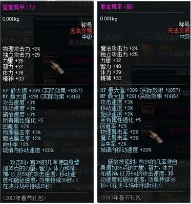 你值得拥有 DNF2013年春节礼包性价比详解