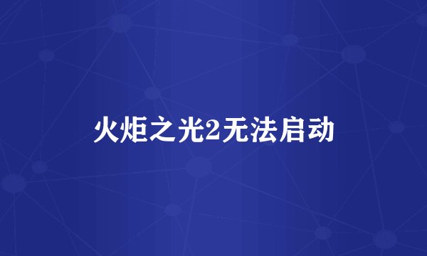 火炬之光2无法启动