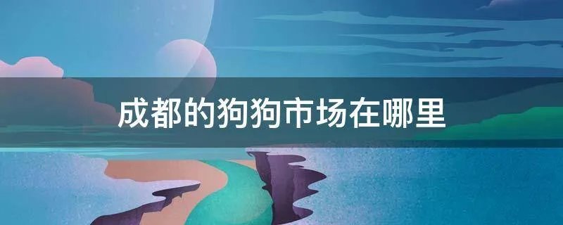 成都的狗狗市场在哪里