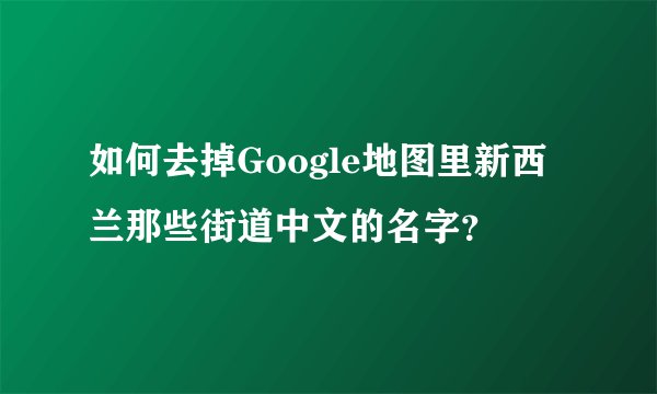 如何去掉Google地图里新西兰那些街道中文的名字？
