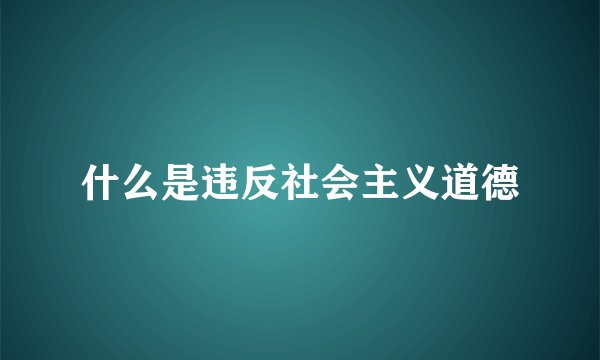 什么是违反社会主义道德