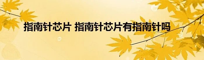 指南针芯片 指南针芯片有指南针吗