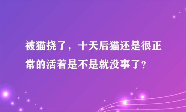 被猫挠了，十天后猫还是很正常的活着是不是就没事了？