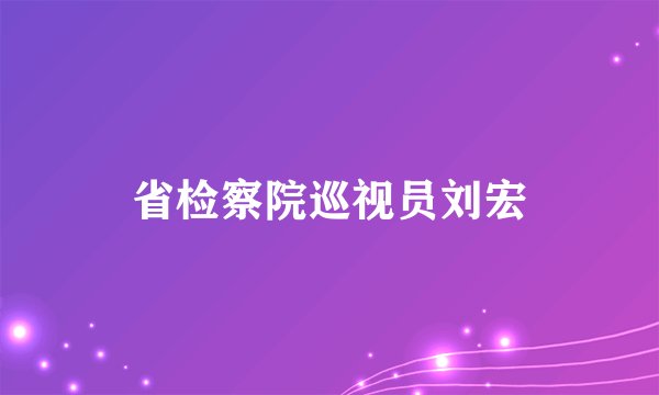 省检察院巡视员刘宏