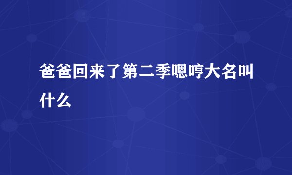 爸爸回来了第二季嗯哼大名叫什么
