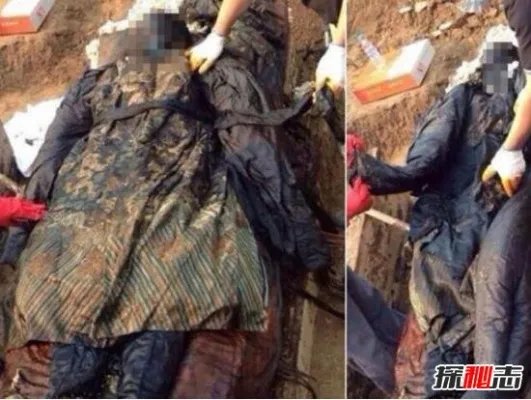 神秘的河南清朝干尸，项城挖出身着清朝官服干尸/五官清晰