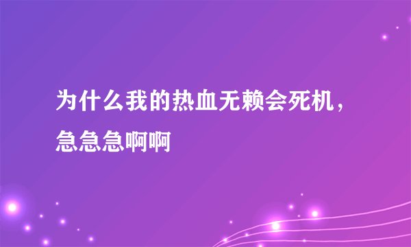 为什么我的热血无赖会死机，急急急啊啊