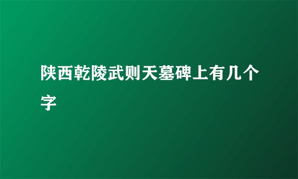 陕西乾陵武则天墓碑上有几个字