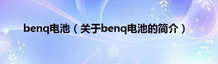 benq电池（关于benq电池的简介）