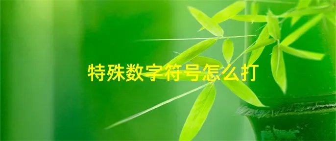 特殊数字符号怎么打