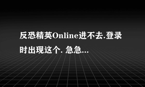 反恐精英Online进不去.登录时出现这个. 急急急~~？