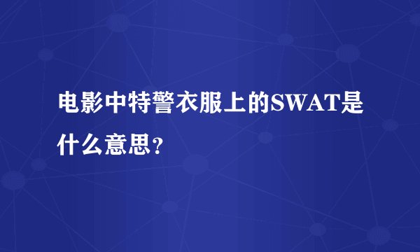 电影中特警衣服上的SWAT是什么意思？