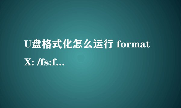 U盘格式化怎么运行 format X: /fs:fat32 /q /G ？